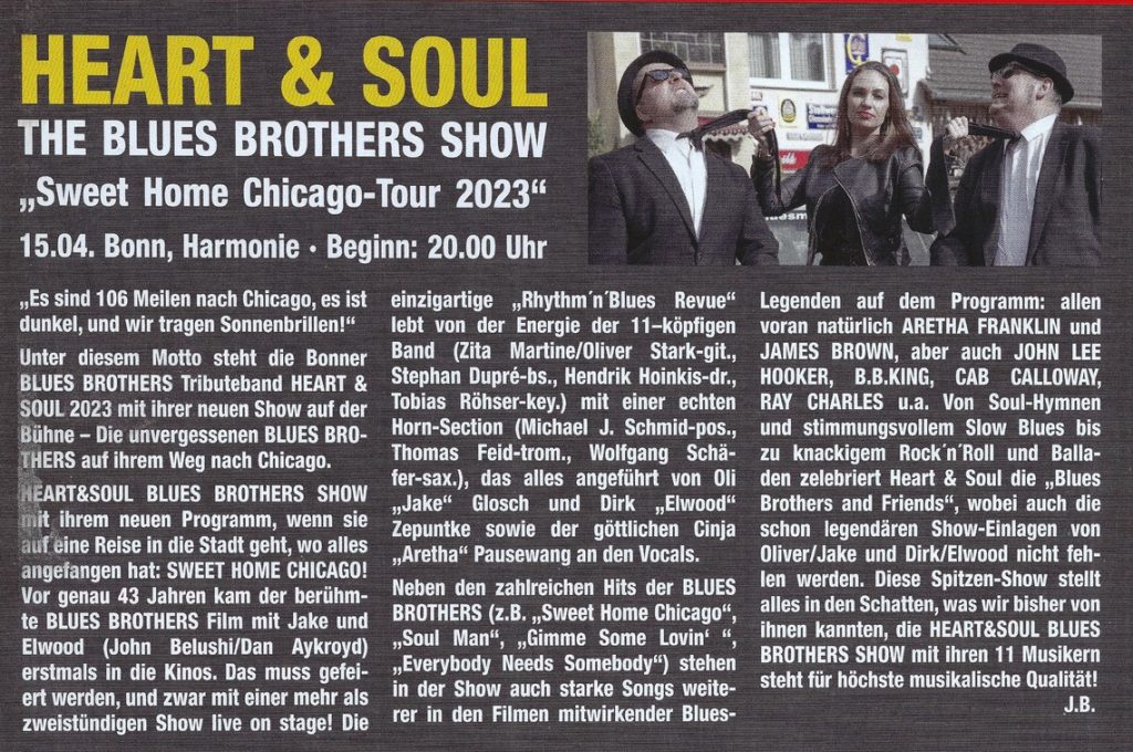 Heart &amp; Soul,Blues Brothers Tribute Show,Hits
